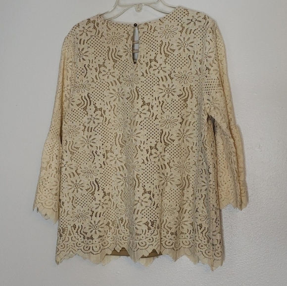Entro Dream Catcher Crocket Cream Lace Bohemian Top Vintage Summer RARE - Picture 5 of 9
